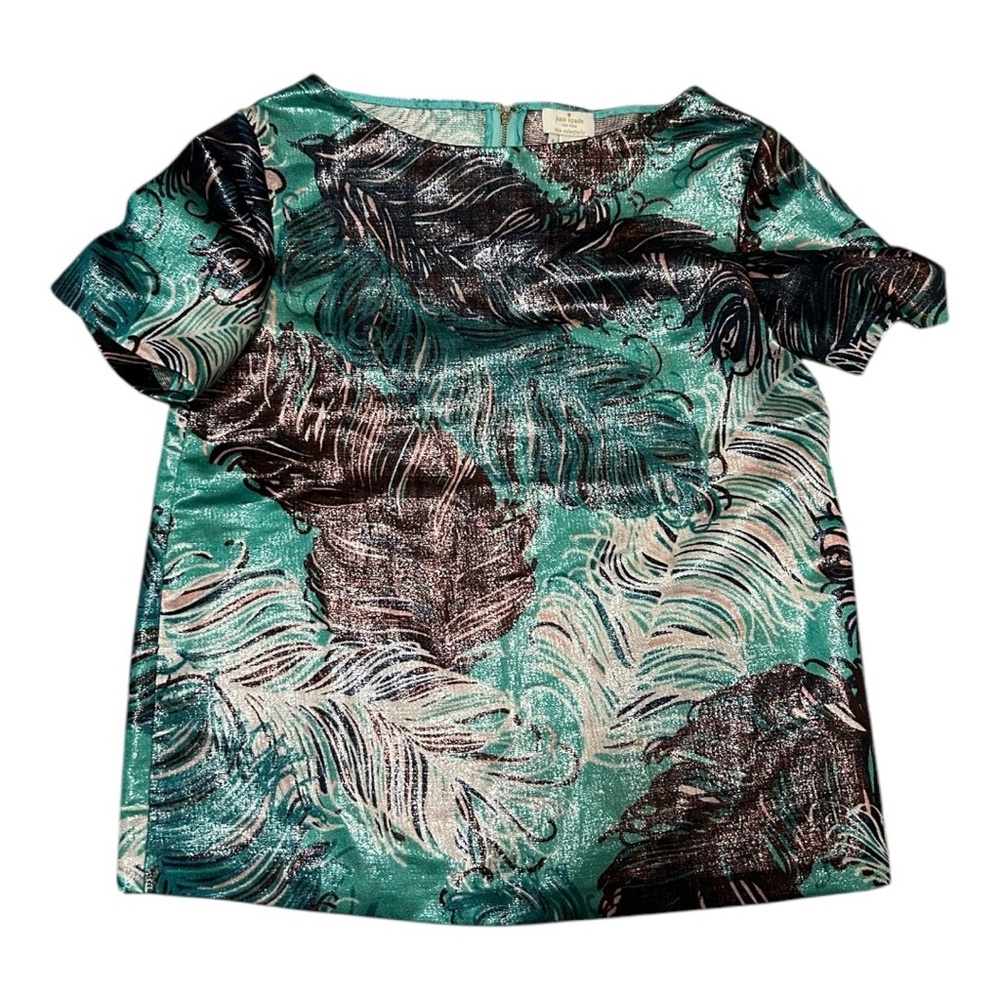 Kate Spade Regal Plumes Boxy Graphic Top - Picture 3 of 6